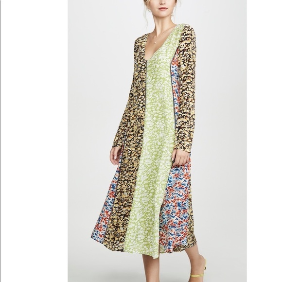 Stine Goya “Maca” Dress Multicolored Floral Longsleeve Midi Dress - Picture 6 of 10